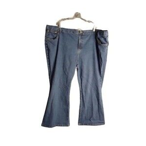 Woman Within Straight Leg Medium Wash Jeans Women's Size 32W Petite 88842